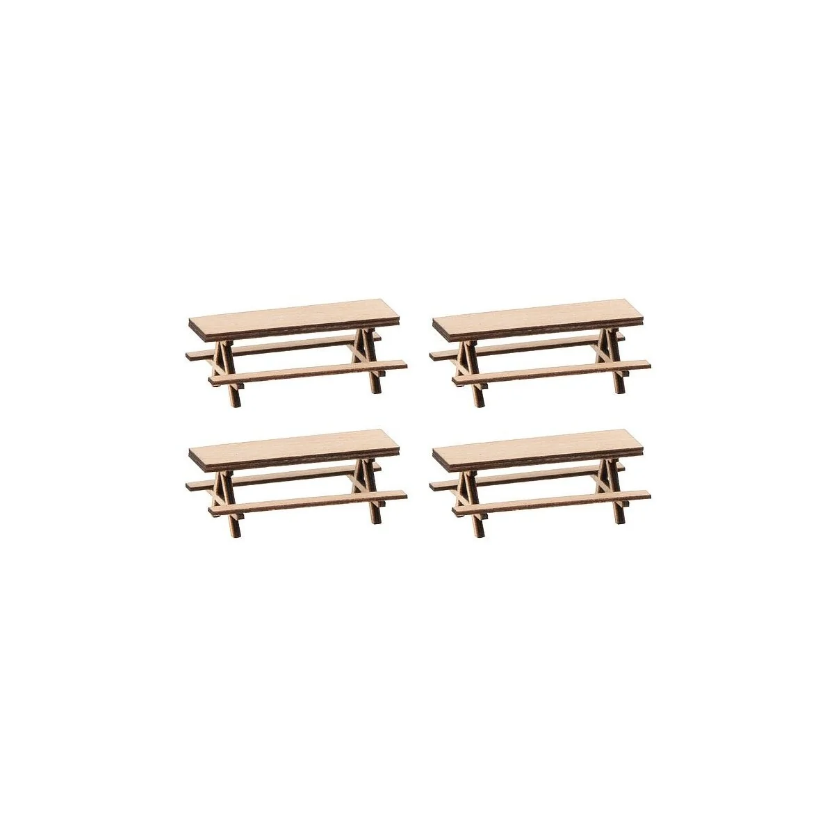 Faller 180304 Model Kit, 4 Picnic Benches - FALLER_180304