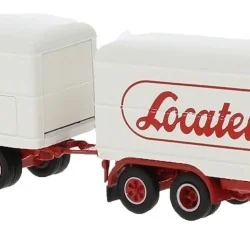 Brekina 58438 Camion Fiat 690 Millepiedi blanc / rouge avec remorque 4 essieux Sai SAI_58438 - 1