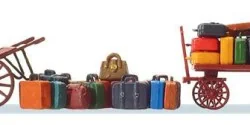 Preiser 17705 Two luggage trolleys with 15 pieces of luggage - Prei...