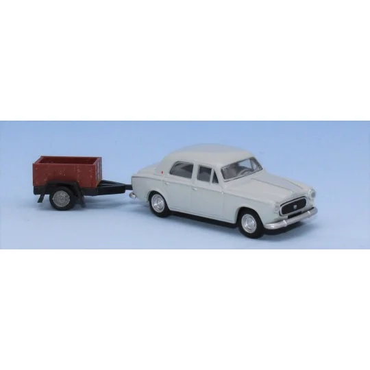 Sai_6239-SAI 6239 Peugeot 403-7, gris perle, avec petite remorque