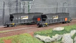 Jouef HJ6209 Set de 2 wagons trémis à bogies EF60, transport charbon, livrés MILLET Jouef HJ6209 - 1