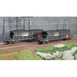 Jouef HJ6209 Set de 2 wagons trémis à bogies EF60, transport charbon, livrés MILLET Jouef HJ6209 - 1