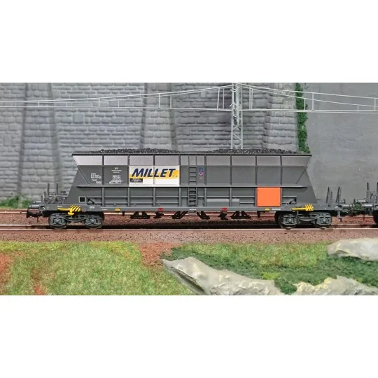 HJ6209-Jouef HJ6209 Set of 2 EF60 bogie hopper wagons, coal transport, MILLET livery