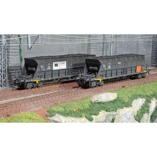 HJ6210-Jouef HJ6210 Set de 2 wagons trémis à bogies EF60, transport charbon, livrés EDF