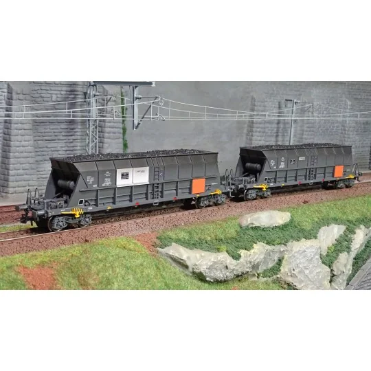 HJ6210-Jouef HJ6210 Set of 2 EF60 bogie hopper wagons, coal transport, EDF livery