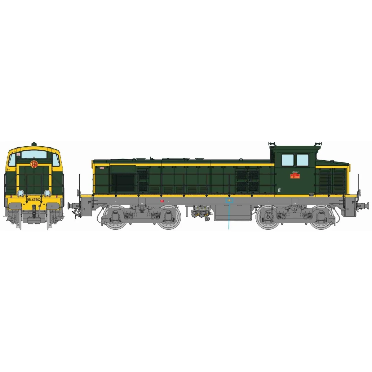 Locomotive diesel BB 63692 SNCF Villeneuve vert 301 Ep. IV DCC Sono... Locomotive diesel BB 63692 SNCF Villeneuve vert 301 Ep. IV DCC Sono...