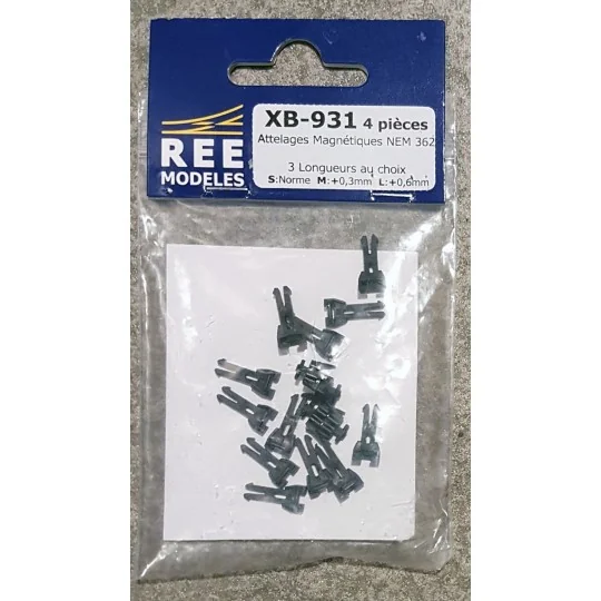 XB-931-REE Modeles XB-931 Attelage à AIMANT NEM362, 3 Tailles S/M/L (2 paires)