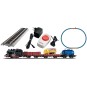 Piko_57113-Piko 57113 Analog Starter Set with 98-003 DB Steam Locomotive and 3 Circus Freight Wagons
