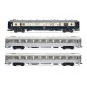 Set of 3 short SNCF Sud Express CIWL and DEV stainless steel coaches from the era... HJ4214-3-car set Sud Express CIWL and short DEV Inox SNCF era III-IV - Jouef HJ4213 HO 1/87
