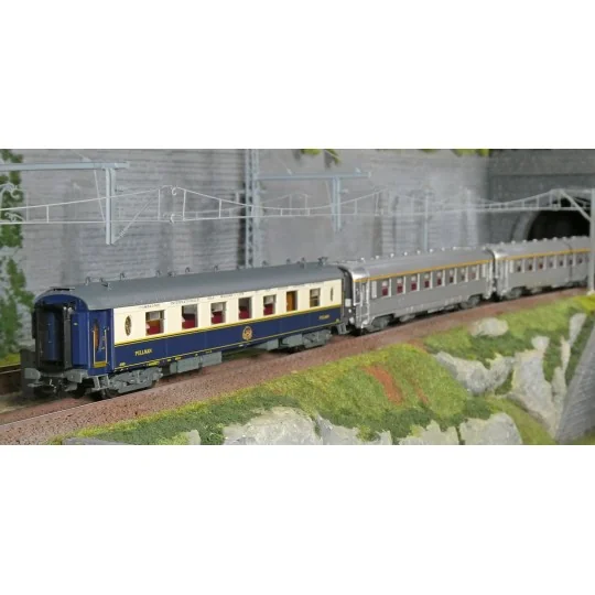 Coffret 3 voitures Sud Express CIWL et DEV Inox courtes SNCF époque... HJ4214-Coffret 3 voitures Sud Express CIWL et DEV Inox courtes SNCF époque III-IV - Jouef HJ4213 HO 1/87