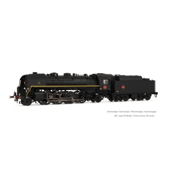 HN2484-Arnold HN2484 Locomotive vapeur 141 R 840, SNCF, roues mixtes, livrée noire, ligne jaune