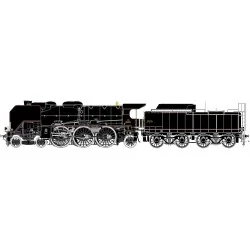Locomotive à vapeur Super Pacific 2.231 C 77 + 37 A 33 Fives, SNCF,...