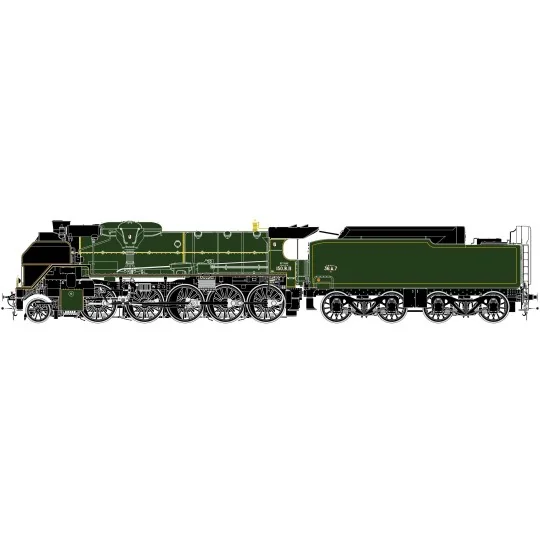 Locomotive à vapeur 2.150 B 11 + 36 A 7 Béthune, SNCF, livrée verte... R37_HO41210DSF-Locomotive à vapeur Nord 5.1211 + 35.172, livrée chocolat, DCC sonore, fumée - R37 HO41209DSF HO