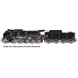 Locomotive à vapeur 1.150 P 41 + 36 P 21 Chaumont, SNCF, livrée noi...