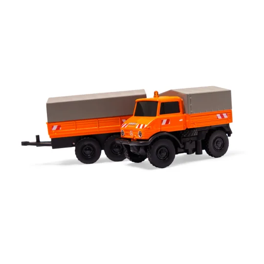 500504177-Mercedes Unimog U406 Forest Service with Orange Trailer 2.4GHz RTR 1/87 Carson 500504177