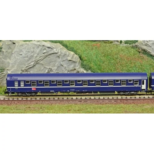 HN4343-Arnold HN4343 Set de 2 voitures-lits T2, livrée bleu avec logo carmillon, échelle N