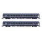 HN4342-Arnold HN4342 Set of 2 T2 sleeping cars, blue livery with cap logo, N scale
