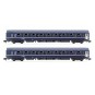 HN4342-Arnold HN4342 Set of 2 T2 sleeping cars, blue livery with cap logo, N scale