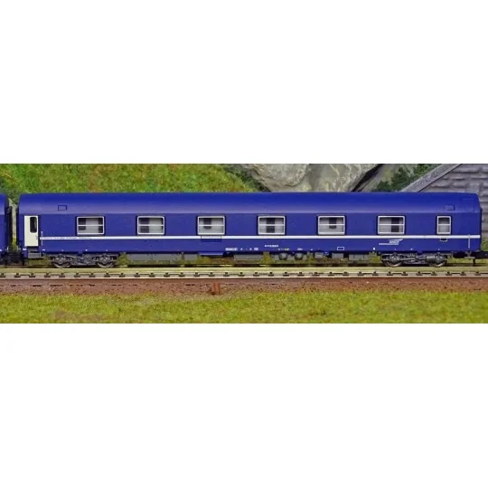 HN4342-Arnold HN4342 Set de 2 wagons-lits T2, livrée bleu avec logo casquette, échelle N