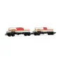 Coffret de 2 wagons-citernes chlore MISA/Millet et VTG/Simotra époque VI - HJ6326-Coffret de 2 wagons-citernes isolés 4 essieux SNCF TOTAL France - Jouef HJ6323 - HO