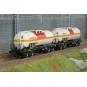 Coffret de 2 wagons-citernes chlore MISA/Millet et VTG/Simotra époque VI - HJ6326-Coffret de 2 wagons-citernes isolés 4 essieux SNCF TOTAL France - Jouef HJ6323 - HO