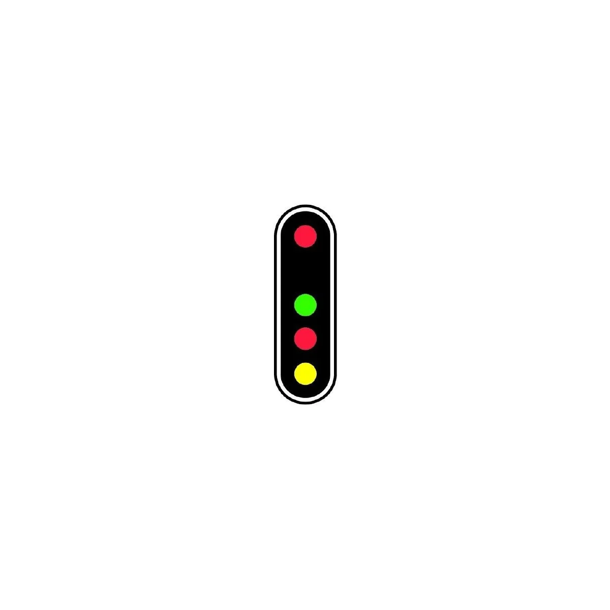 S-RVJ-04 Wired signal 4 lights, square, metal