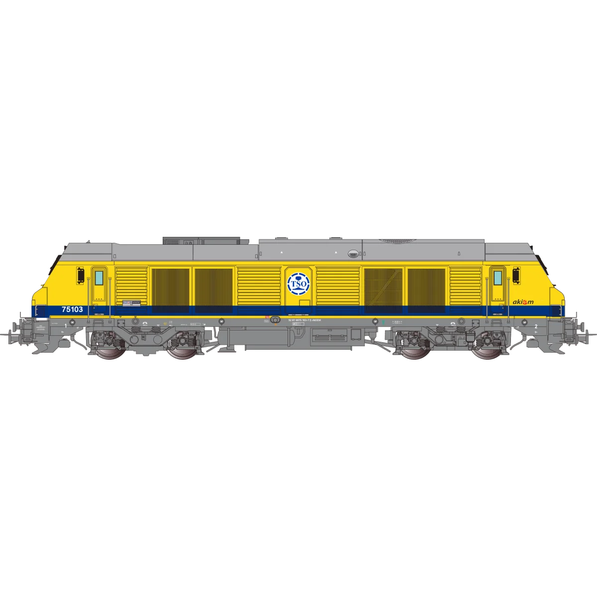 Os.Kar OS7502DCCS Diesel locomotive BB 75103, AKIEM, TSO "LGV SEA",...