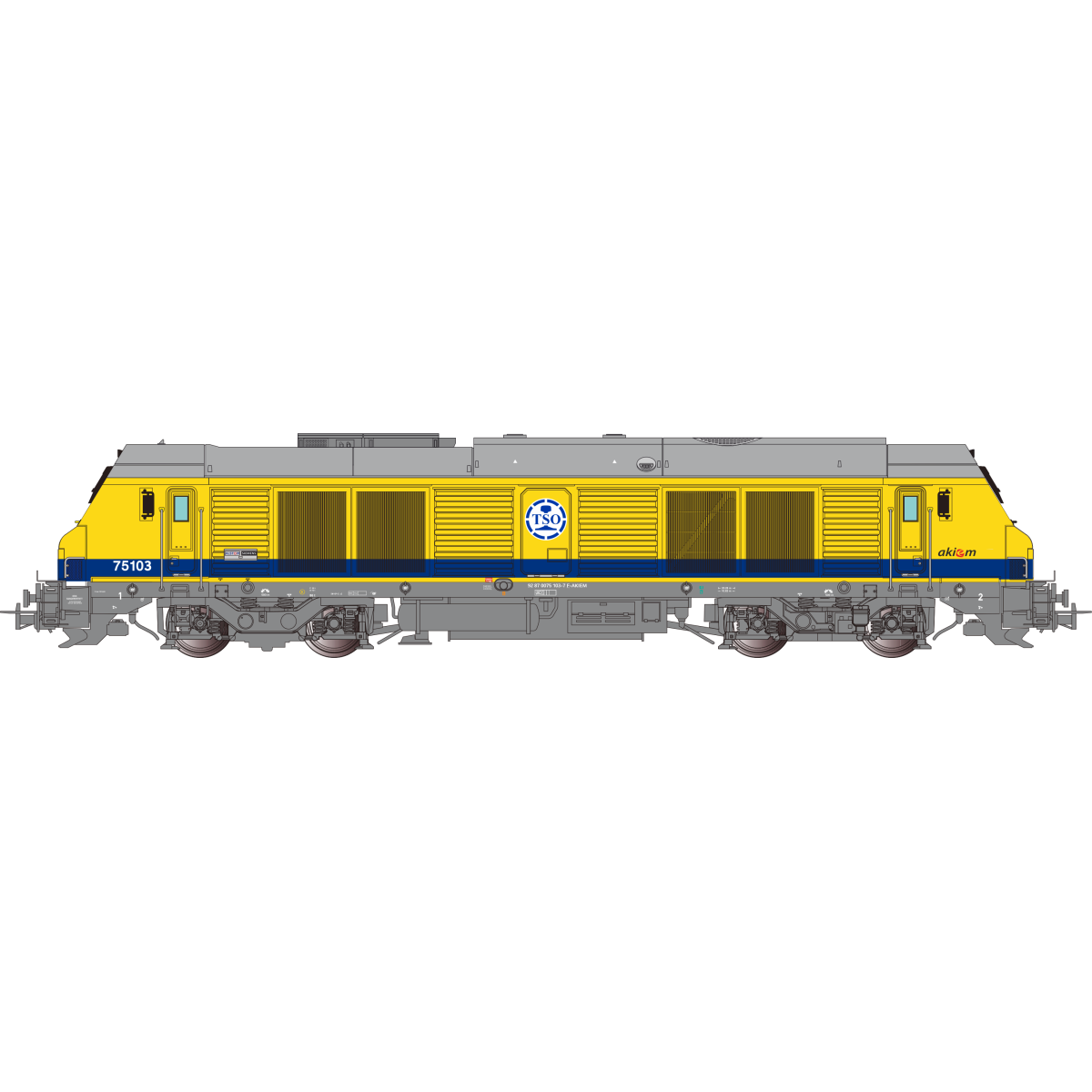 Os.Kar OS7502DCCS Diesel locomotive BB 75103, AKIEM, TSO "LGV SEA",...