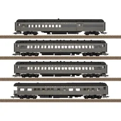 Coffret 4 voitures voyageurs US Heavyweight Union Pacific H0 Époque III - Trix