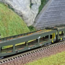 Arnold HN4347 Set of 2 car carriers, DD DEV 66, green livery, white...