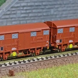 Arnold HN6516 Set of 2 covered wagons with axles, type G4 Permanex,...