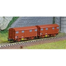 Arnold HN6516 Set of 2 covered wagons with axles, type G4 Permanex,...