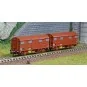Arnold HN6516 Set de 2 wagons couverts à essieux, type G4 Permanex, SNCF, échelle N Arnold HN6516 - 1 HN6516-Arnold HN6516 Set de 2 wagons couverts à essieux, type G4 Permanex, SNCF, échelle N