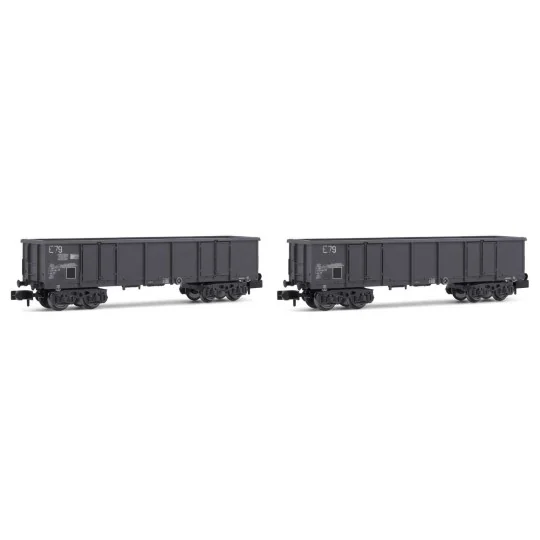 HN6535-Arnold HN6535 Set de 2 wagons tombereaux, livrés gris, E79, SNCF, échelle N