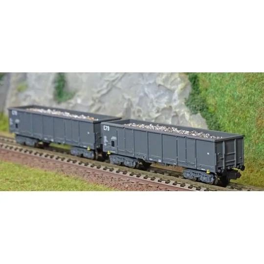 HN6535-Arnold HN6535 Set of 2 tipper wagons, grey livery, E79, SNCF, N scale