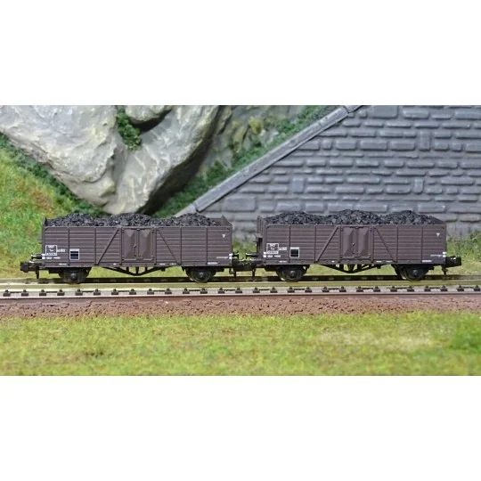 HN6491-Arnold HN6491 Set de 2 wagons tombereaux type Tow, chargé charbon, SNCF, échelle N