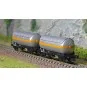 Arnold HN6479 Set of 2 two-axle gas tank wagons, silver livery, SNC... HN6479-Arnold HN6479 Set of 2 two-axle gas tank wagons, silver livery, SNCF, SATI / UCBA, N scale