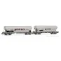 Arnold HN6511 Set of 2 bogie hopper wagons, Uagpps type, flat and r... HN6511-Arnold HN6511 Set of 2 bogie hopper wagons, Uagpps type, flat and rounded sides, SNCF, Piéto Lamballe, N scale