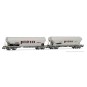 HN6511-Arnold HN6511 Set of 2 bogie hopper wagons, Uagpps type, flat and rounded sides, SNCF, Piéto Lamballe, N scale