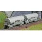Arnold HN6511 Set of 2 bogie hopper wagons, Uagpps type, flat and r... HN6511-Arnold HN6511 Set of 2 bogie hopper wagons, Uagpps type, flat and rounded sides, SNCF, Piéto Lamballe, N scale