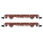 HN6543-Arnold HN6543 Set of 2 flat wagons with "V" sideboards, loaded with concrete sleepers, N scale
