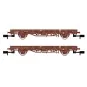 Arnold HN6543 Set of 2 flat wagons with "V" sideboards, loaded with... HN6543-Arnold HN6543 Set of 2 flat wagons with "V" sideboards, loaded with concrete sleepers, N scale