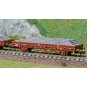 HN6543-Arnold HN6543 Set of 2 flat wagons with "V" sideboards, loaded with concrete sleepers, N scale