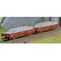 HN6543-Arnold HN6543 Set of 2 flat wagons with "V" sideboards, loaded with concrete sleepers, N scale