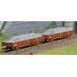 Arnold HN6543 Set of 2 flat wagons with "V" sideboards, loaded with... HN6543-Arnold HN6543 Set of 2 flat wagons with "V" sideboards, loaded with concrete sleepers, N scale