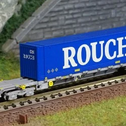 Arnold HN6531 60' container wagon, loaded with a 45' Rouch containe...