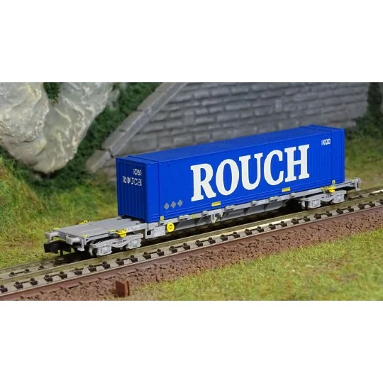 HN6531-Arnold HN6531 60' container wagon, loaded with a 45' Rouch container, N scale