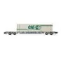 Arnold HN6459 60' Novatrans type Sgss container wagon, loaded with ... HN6459-Arnold HN6459 60' Novatrans type Sgss container wagon, loaded with a 45' CNC container, N scale