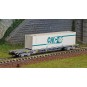 HN6459-Arnold HN6459 60' Novatrans type Sgss container wagon, loaded with a 45' CNC container, N scale