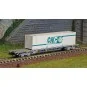 Arnold HN6459 60' Novatrans type Sgss container wagon, loaded with ... HN6459-Arnold HN6459 60' Novatrans type Sgss container wagon, loaded with a 45' CNC container, N scale